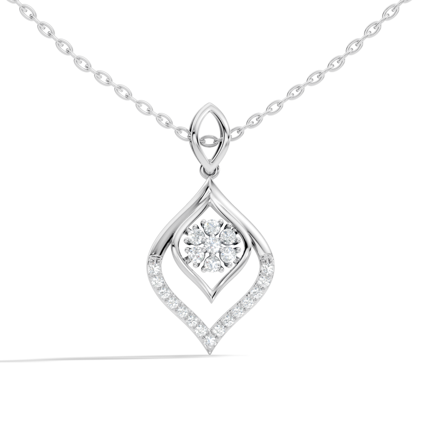 Minimalist Round Diamond Necklace Pendant Vintage 14K Solid Yellow Gold Jewelry Gift For Her - HIGHCARAT DIAMONDS