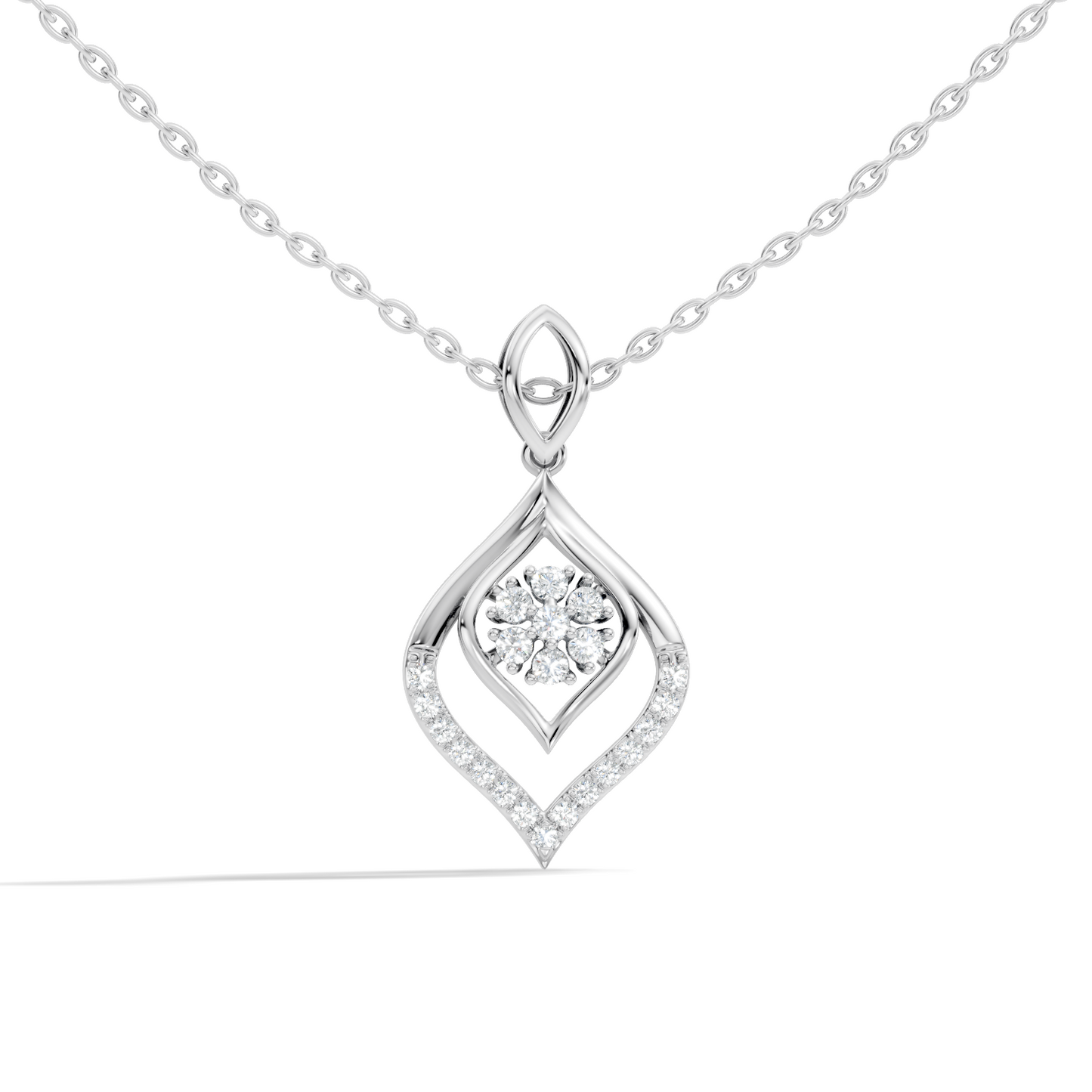 Minimalist Round Diamond Necklace Pendant Vintage 14K Solid Yellow Gold Jewelry Gift For Her - HIGHCARAT DIAMONDS
