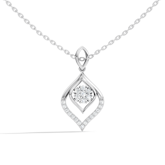 Minimalist Round Diamond Necklace Pendant Vintage 14K Solid Yellow Gold Jewelry Gift For Her - HIGHCARAT DIAMONDS
