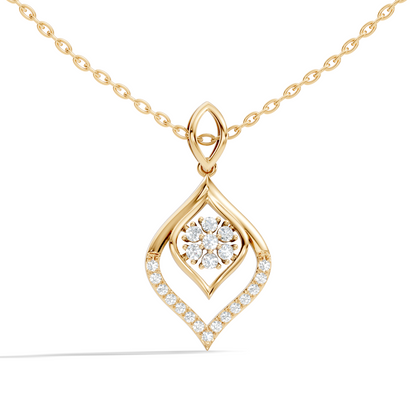 Minimalist Round Diamond Necklace Pendant Vintage 14K Solid Yellow Gold Jewelry Gift For Her - HIGHCARAT DIAMONDS