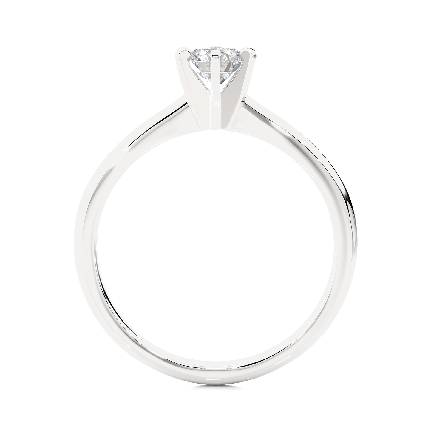 Round Cut Lab Grown Diamond 6 Prong Solitaire Engagement Ring