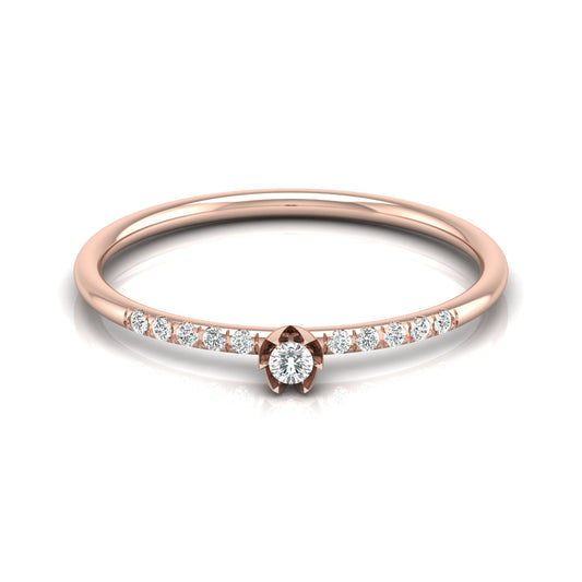 Round Cut Lab Grown Diamond Accented Anniversary Ring - HIGHCARAT DIAMONDS