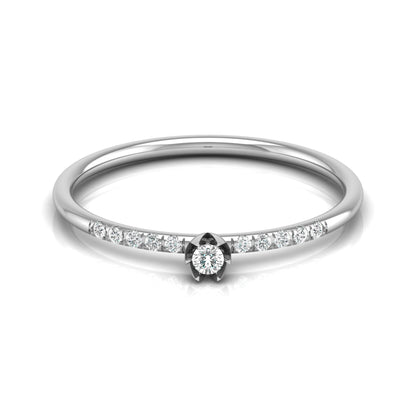 Round Cut Lab Grown Diamond Accented Anniversary Ring