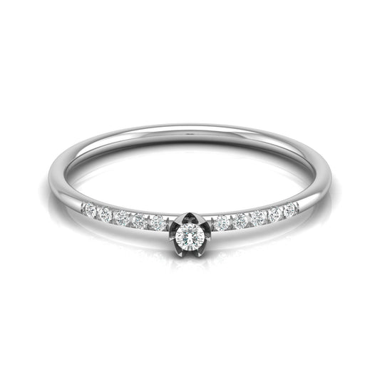 Round Cut Lab Grown Diamond Accented Anniversary Ring - HIGHCARAT DIAMONDS