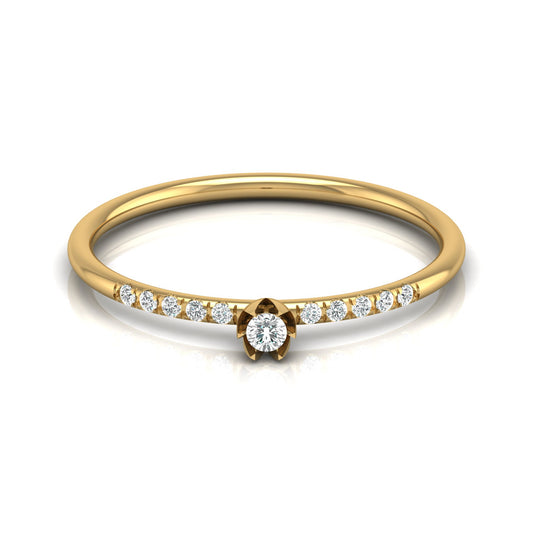 Round Cut Lab Grown Diamond Accented Anniversary Ring - HIGHCARAT DIAMONDS