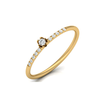 Round Cut Lab Grown Diamond Accented Anniversary Ring