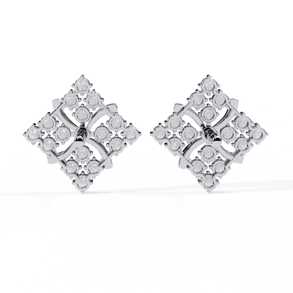 Round Cut Lab Grown Diamond Antique Delicate Cluster Dainty Elegant Party Wear Stud Earring For Women's - HIGHCARAT DIAMONDS
