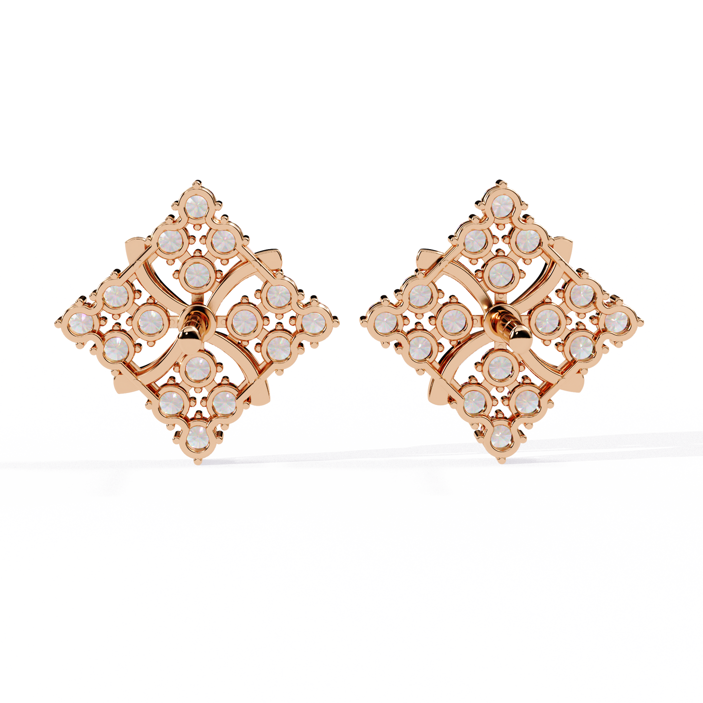 Round Cut Lab Grown Diamond Antique Delicate Cluster Dainty Elegant Party Wear Stud Earring For Women's - HIGHCARAT DIAMONDS
