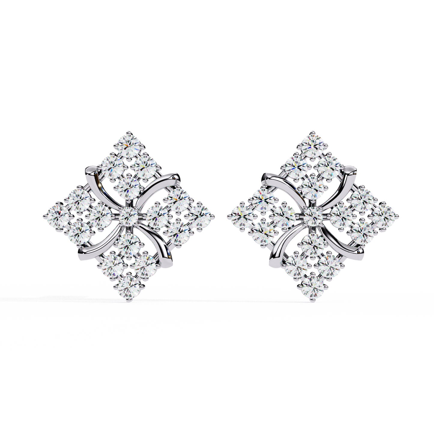 Round Cut Lab Grown Diamond Antique Delicate Cluster Dainty Elegant Party Wear Stud Earring For Women's - HIGHCARAT DIAMONDS