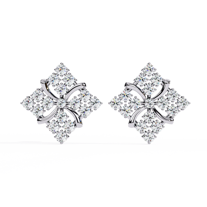 Round Cut Lab Grown Diamond Antique Delicate Cluster Dainty Elegant Party Wear Stud Earring For Women's - HIGHCARAT DIAMONDS