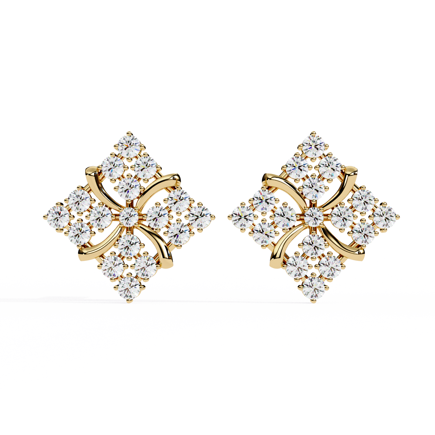 Round Cut Lab Grown Diamond Antique Delicate Cluster Dainty Elegant Party Wear Stud Earring For Women's - HIGHCARAT DIAMONDS