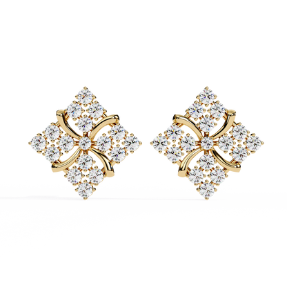 Round Cut Lab Grown Diamond Antique Delicate Cluster Dainty Elegant Party Wear Stud Earring For Women's - HIGHCARAT DIAMONDS