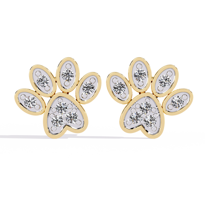 Round Cut Lab Grown & Natural Diamond Antique Stackable Stunning 18k Solid White Gold Perfect Stud Earring Gift For Her - HIGHCARAT DIAMONDS