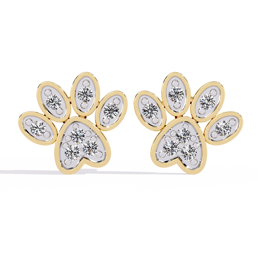 Round Cut Lab Grown & Natural Diamond Antique Stackable Stunning 18k Solid White Gold Perfect Stud Earring Gift For Her - HIGHCARAT DIAMONDS