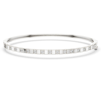 Colorless Round Cut Art Deco Cluster Vintage Party Wear Diamond Bangle Bracelets Gift For Women's - HIGHCARAT DIAMONDS