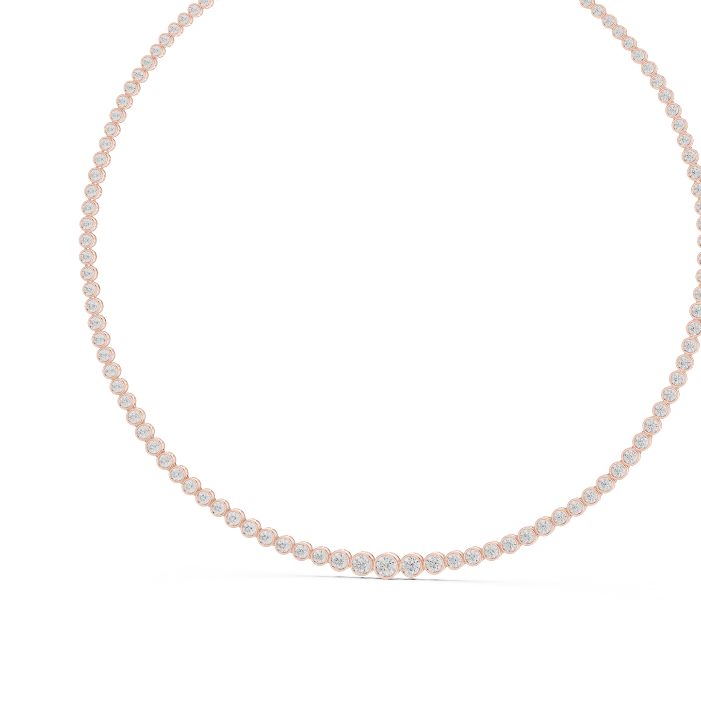 Round Shape Lab Grown Diamond 18k Solid White Gold Women Diamond Necklace - HIGHCARAT DIAMONDS