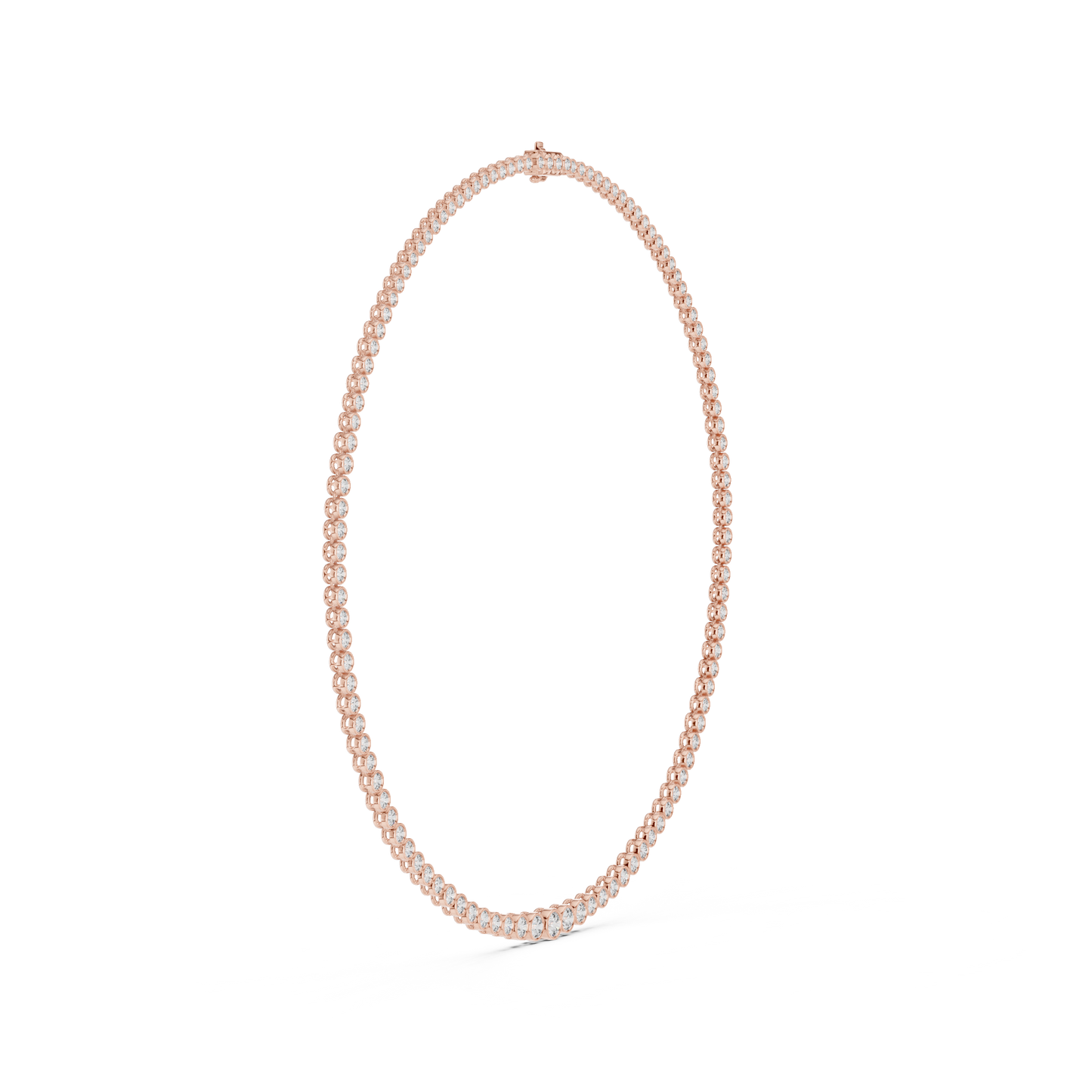 Round Shape Lab Grown Diamond 18k Solid White Gold Women Diamond Necklace - HIGHCARAT DIAMONDS