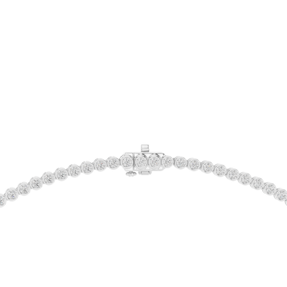 Round Shape Lab Grown Diamond 18k Solid White Gold Women Diamond Necklace - HIGHCARAT DIAMONDS
