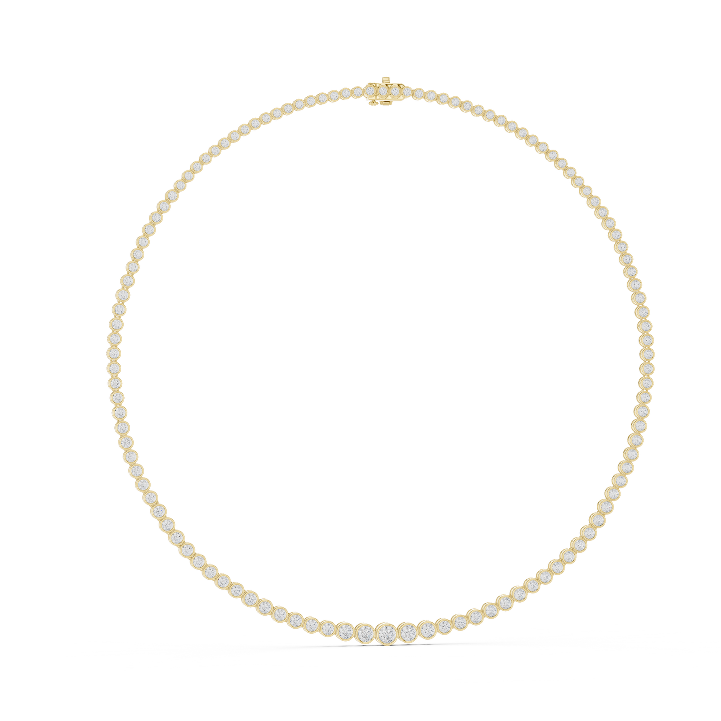 Round Shape Lab Grown Diamond 18k Solid White Gold Women Diamond Necklace - HIGHCARAT DIAMONDS