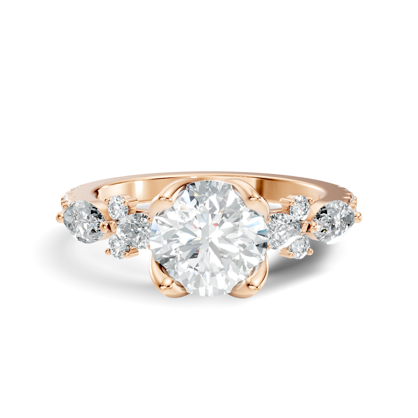 1.66CT Round, Marquise and Pear Cut Top Grade Diamond Minimalist Dainty Stunning Party Wear Ring - HIGHCARAT DIAMONDS