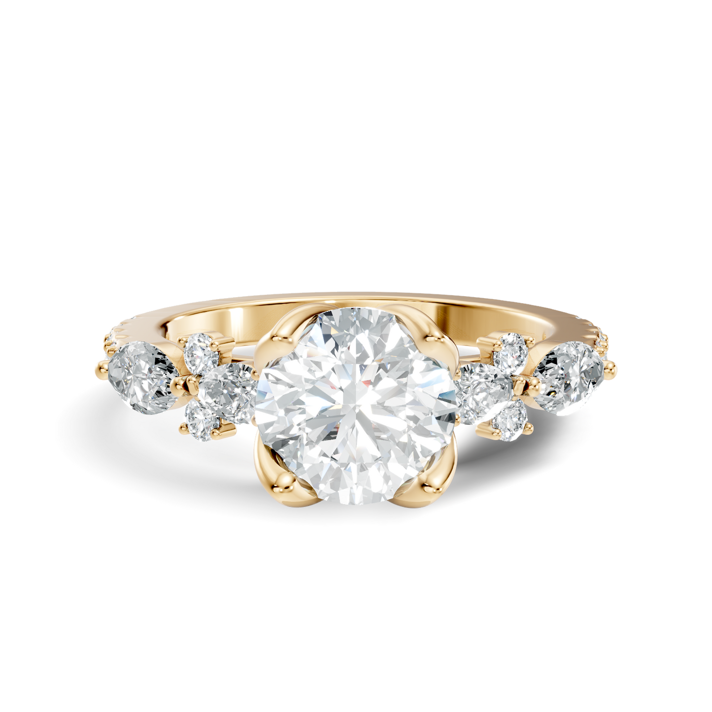 1.66CT Round, Marquise and Pear Cut Top Grade Diamond Minimalist Dainty Stunning Party Wear Ring - HIGHCARAT DIAMONDS