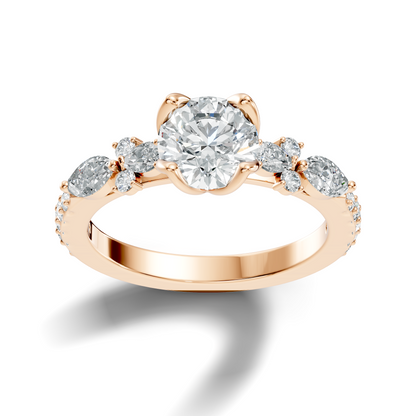 1.66CT Round, Marquise and Pear Cut Top Grade Diamond Minimalist Dainty Stunning Party Wear Ring - HIGHCARAT DIAMONDS