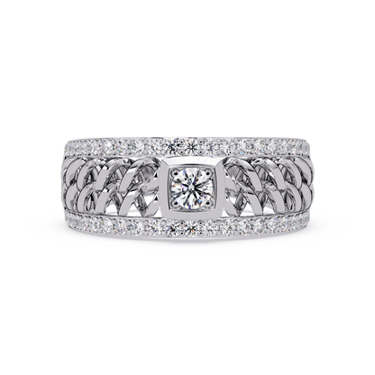 Round Cut Lab Grown Diamond Chain Link Open Weave Diamond Band - HIGHCARAT DIAMONDS