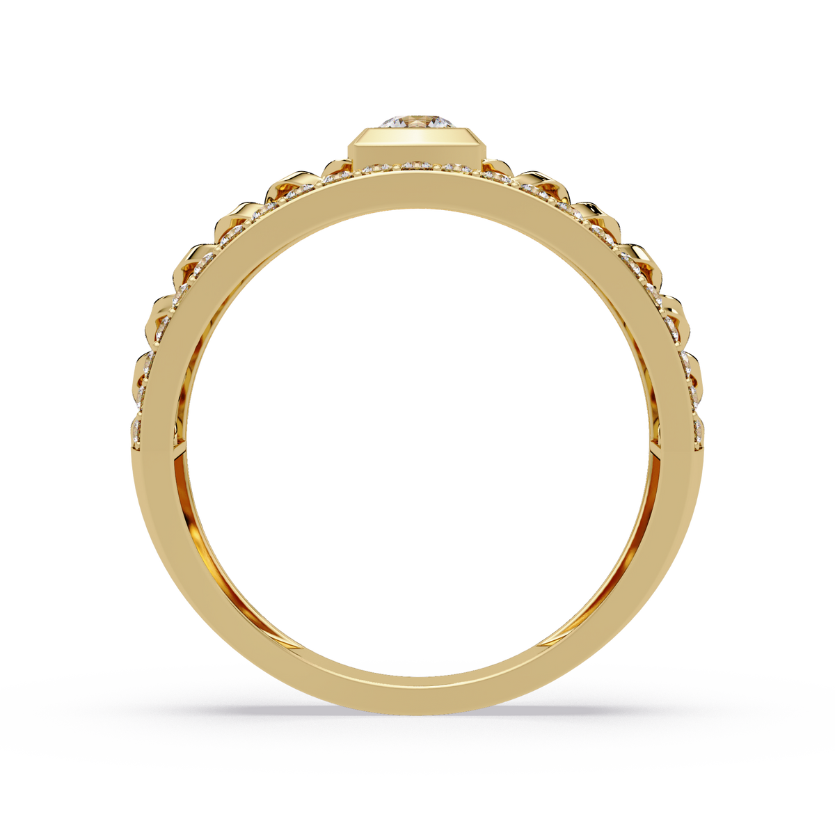 Round Cut Lab Grown Diamond Chain Link Open Weave Diamond Band - HIGHCARAT DIAMONDS