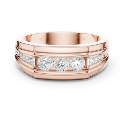Round Shape Natural & Lab Grown 18k Solid White Gold Classic Style Diamond  Ring For Men - HIGHCARAT DIAMONDS