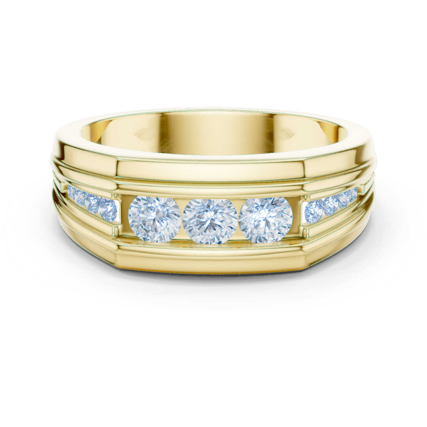 Round Shape Natural & Lab Grown 18k Solid White Gold Classic Style Diamond  Ring For Men - HIGHCARAT DIAMONDS