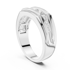 Round Shape Natural & Lab Grown 18k Solid White Gold Classic Style Diamond  Ring For Men - HIGHCARAT DIAMONDS