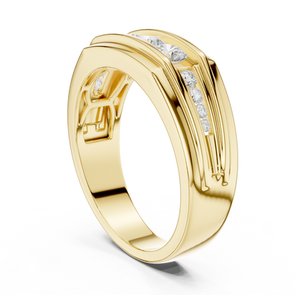 Round Shape Natural & Lab Grown 18k Solid White Gold Classic Style Diamond  Ring For Men - HIGHCARAT DIAMONDS