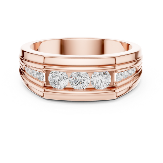 Round Shape Natural & Lab Grown 18k Solid White Gold Classic Style Diamond  Ring For Men - HIGHCARAT DIAMONDS