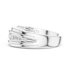 Round Shape Natural & Lab Grown 18k Solid White Gold Classic Style Diamond  Ring For Men - HIGHCARAT DIAMONDS