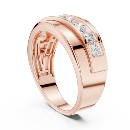 Lab Grown & Natural Round Shape Diamond Ethical Wear New Stunning Diamond Ring for Men - HIGHCARAT DIAMONDS