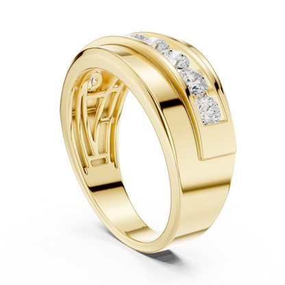 Lab Grown & Natural Round Shape Diamond Ethical Wear New Stunning Diamond Ring for Men - HIGHCARAT DIAMONDS