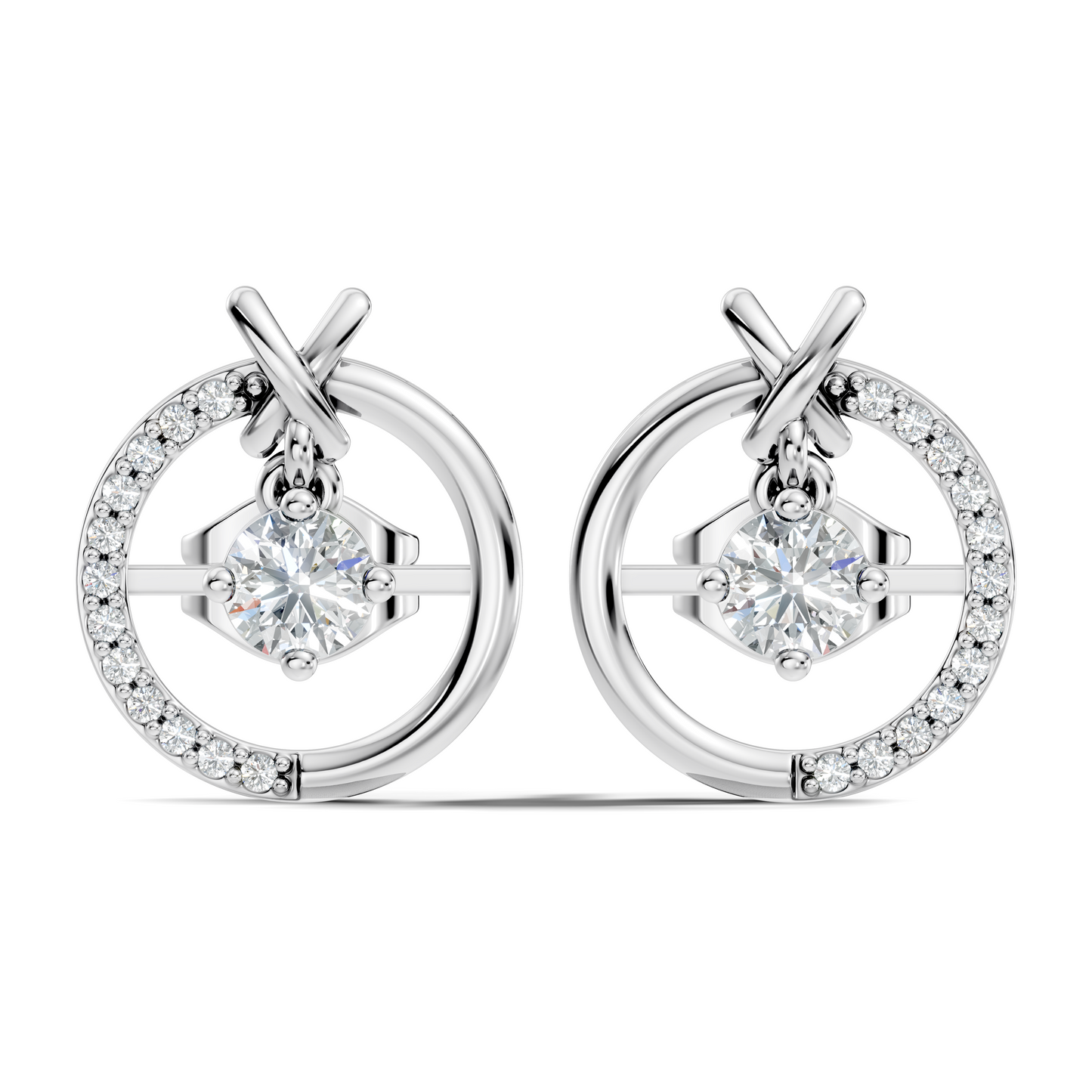 Elegant Colorless Lab-Grown Diamond Earrings in White Gold Minimalist Design - HIGHCARAT DIAMONDS