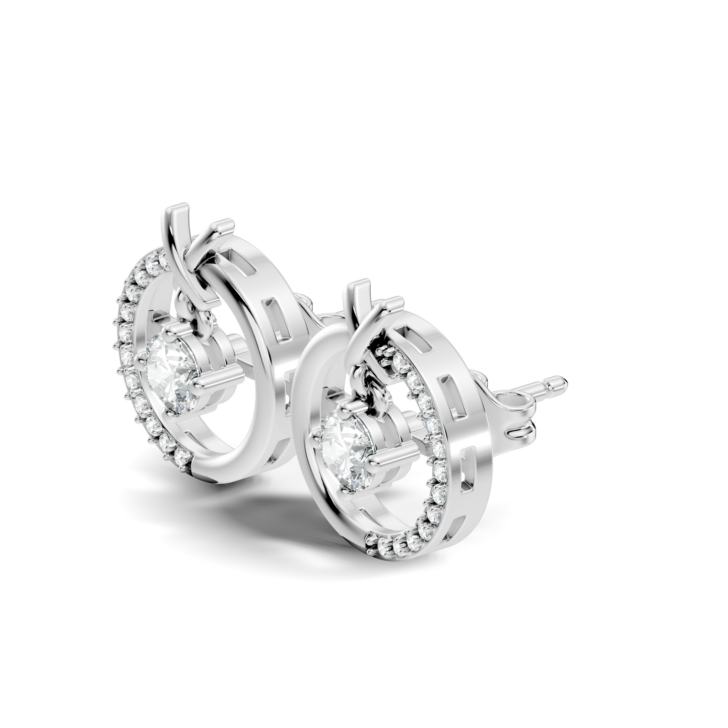 Elegant Colorless Lab-Grown Diamond Earrings in White Gold Minimalist Design - HIGHCARAT DIAMONDS