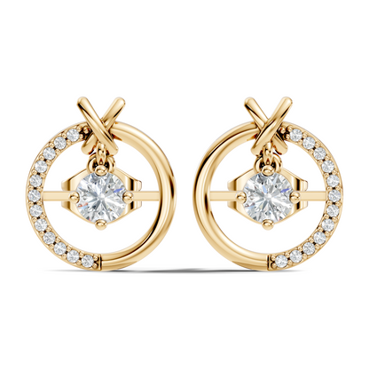 Elegant Colorless Lab-Grown Diamond Earrings in White Gold Minimalist Design - HIGHCARAT DIAMONDS