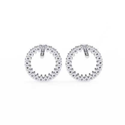 Round Cut Lab Grown Diamond Circle Shape Antique Delicate Prong Set Bridesmaid Stud Earring Gift For Women's - HIGHCARAT DIAMONDS