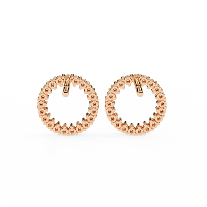 Round Cut Lab Grown Diamond Circle Shape Antique Delicate Prong Set Bridesmaid Stud Earring Gift For Women's - HIGHCARAT DIAMONDS
