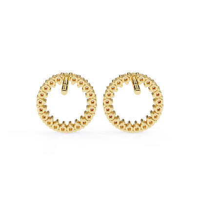 Round Cut Lab Grown Diamond Circle Shape Antique Delicate Prong Set Bridesmaid Stud Earring Gift For Women's - HIGHCARAT DIAMONDS
