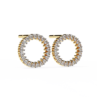 Round Cut Lab Grown Diamond Circle Shape Antique Delicate Prong Set Bridesmaid Stud Earring Gift For Women's - HIGHCARAT DIAMONDS
