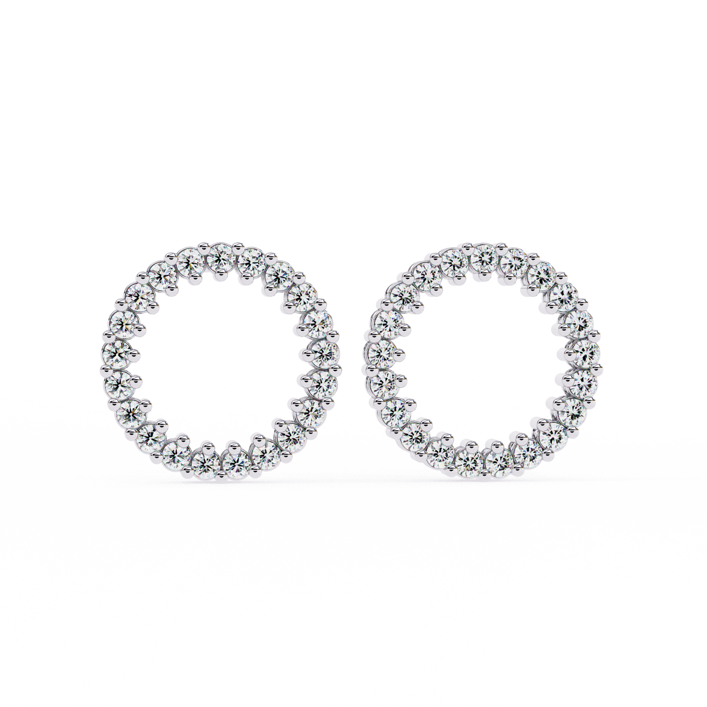 Round Cut Lab Grown Diamond Circle Shape Antique Delicate Prong Set Bridesmaid Stud Earring Gift For Women's - HIGHCARAT DIAMONDS
