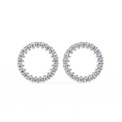 Round Cut Lab Grown Diamond Circle Shape Antique Delicate Prong Set Bridesmaid Stud Earring Gift For Women's - HIGHCARAT DIAMONDS