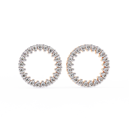Round Cut Lab Grown Diamond Circle Shape Antique Delicate Prong Set Bridesmaid Stud Earring Gift For Women's - HIGHCARAT DIAMONDS