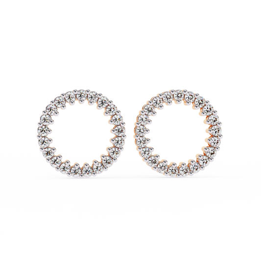 Round Cut Lab Grown Diamond Circle Shape Antique Delicate Prong Set Bridesmaid Stud Earring Gift For Women's - HIGHCARAT DIAMONDS
