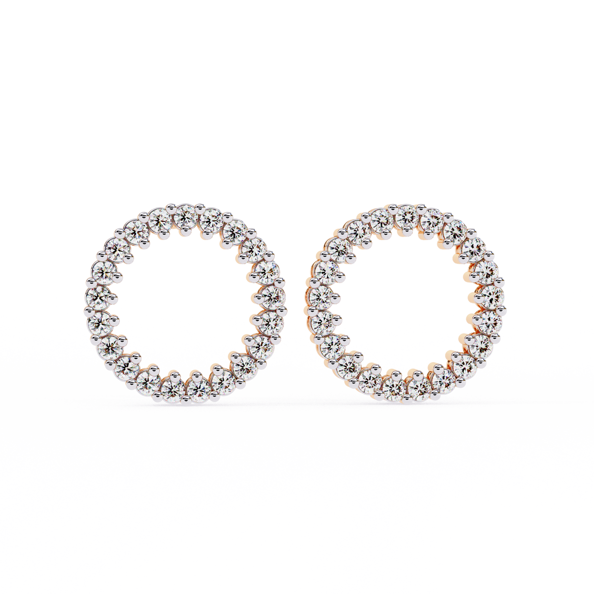 Round Cut Lab Grown Diamond Circle Shape Antique Delicate Prong Set Bridesmaid Stud Earring Gift For Women's - HIGHCARAT DIAMONDS