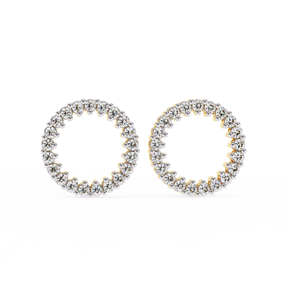 Round Cut Lab Grown Diamond Circle Shape Antique Delicate Prong Set Bridesmaid Stud Earring Gift For Women's - HIGHCARAT DIAMONDS