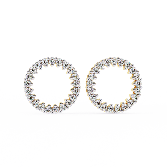 Round Cut Lab Grown Diamond Circle Shape Antique Delicate Prong Set Bridesmaid Stud Earring Gift For Women's - HIGHCARAT DIAMONDS